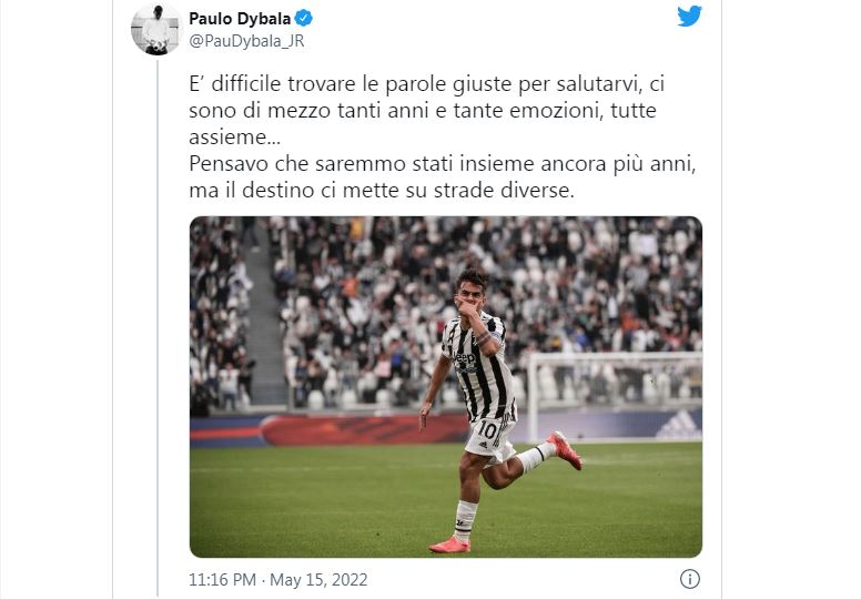 Dybala akan meninggalkan Juventus di akhir musim